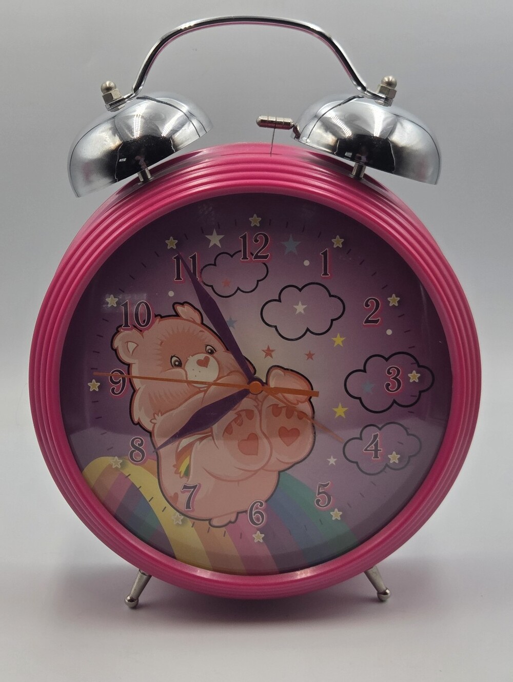 Care Bears Jumbo‎ Quartz Alarm Clock Dual Pink 2005 Vtg 12” Tall *Not Working*